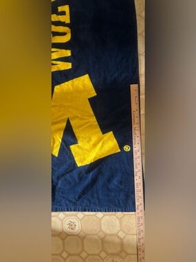 Navy Blue & Yellow Graphic beach Towel with Large Lettering